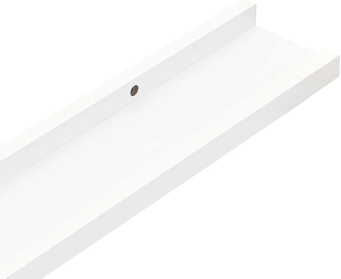 Set of 2 Floating Shelves 31.5 Inch, White U-Shaped Wall Mounted Ledge Shelf for Picture Frame, Books, and Modern Home Decor Display