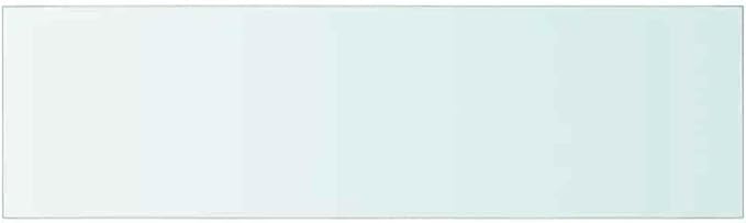 27.6 x 7.9 Inch Tempered Glass Floating Shelf, Clear Rectangular Wall Mounted Display Panel for Home Decor, Office Storage, and Collectibles