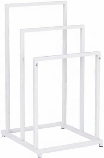 BOFENG 3-Tier White Metal Towel Rack 3 Bars Freestanding Towel Holder Drying Shelf Stand Towel Bar Storage Ladder Bathroom Accessories Organizer Bath Storage,Hand Towel,Washcloth,Kitchen Cloth