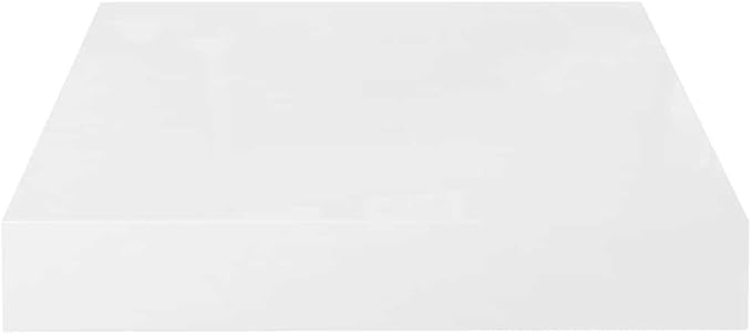Floating Wall Shelves Set of 4, High Gloss White Modern Display with Invisible Mounting, 9.1x9.3x1.5 Inch MDF Wall Mounted Shelves for Living Room, Bathroom, Office Decor, Books and Collectibles
