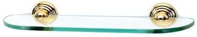 Alno 18" Glass Shelf With Brackets - Unlacquered Brass