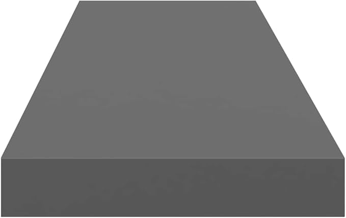 Floating Wall Shelves Set of 4, High Gloss Gray Modern Display Shelves 35.4x9.3x1.5 Inch, Invisible Mounting for Living Room Bedroom Office, Durable MDF and Metal Frame Holds 22 lbs Each