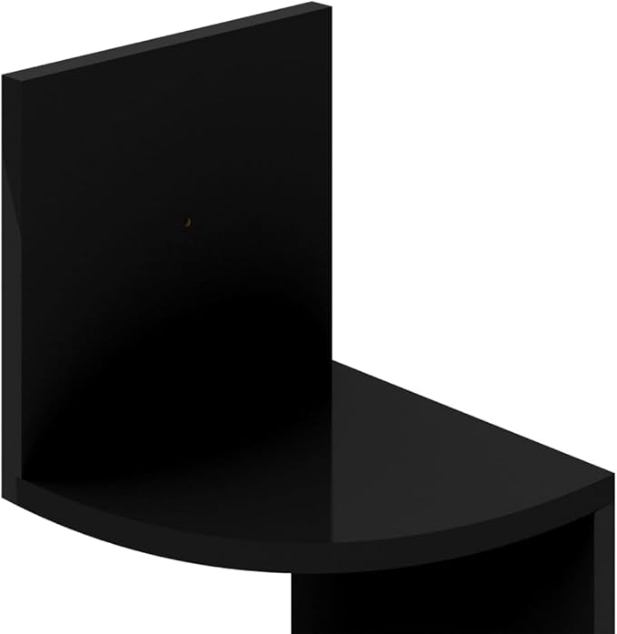 Wall Corner Shelf 48.4-inch Modern Floating Corner Shelving Unit for Living Room Bedroom, High Gloss Black Engineered Wood Space-Saving Display Storage Rack