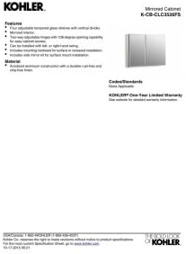Kohler CB-CLC3526FS Double Door Beveled Mirrored Medicine Cabinets for Bathroom with Mirror Doors & Adjustable Shelves, Rectangular Beveled Edge, 35 in. W x 26 in. H