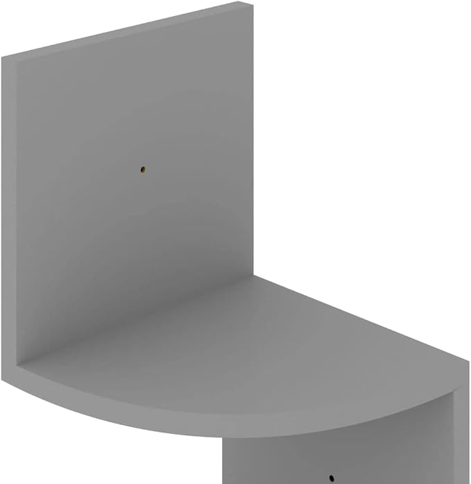 Gray Corner Wall Shelf 48.4 Inches Tall Engineered Wood for Living Room Bathroom, 7.5x7.5 Inch Floating Display Shelves Unit with 5 Rounded Levels for Decor Books Plants, Easy Mount Storage Organizer