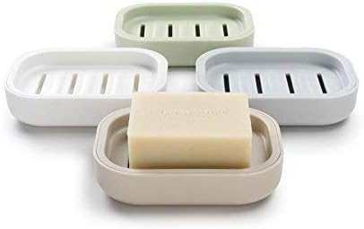 Plastic Soap Dish, Container, Keeps Soap Dry,Easy Cleaning,Drain, Khaki