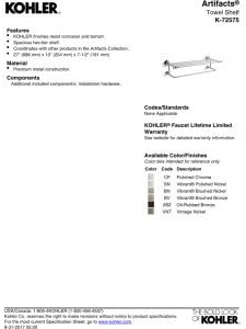 Kohler K-72575-2BZ Artifacts Hotelier, Oil-Rubbed Bronze