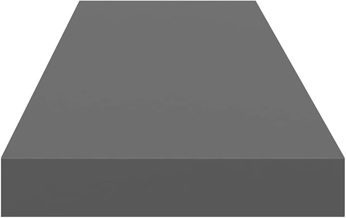 Floating Wall Shelves Set of 2, Modern High Gloss Gray Display Shelves 35.4 Inch, Invisible Mounting for Living Room Bedroom, Heavy Duty MDF Board for Books Decor Plants Photos Awards, Easy Install