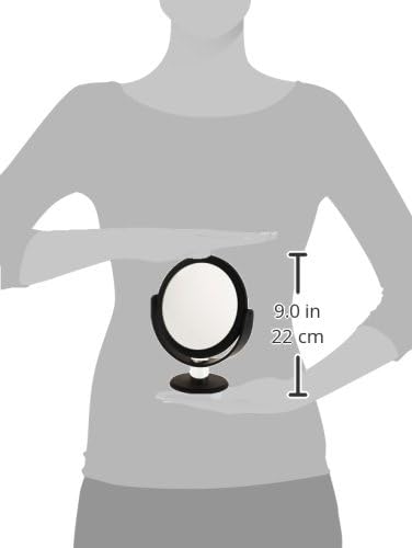 Danielle Creations Soft Touch Black Round Vanity Mirror, 10X Magnification (Pack of 2)