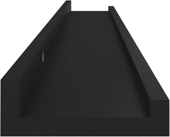 Wall Shelves 4 pcs Black 31.5x3.5x1.2 inch Floating for Wall Decor, Modern MDF Storage Shelves for Living Room Bedroom Kitchen Display Organizer