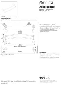 DELTA FAUCET 79725-CZ Cassidy Wall Mounted 24 in. Double Towel Bar in Champagne Bronze