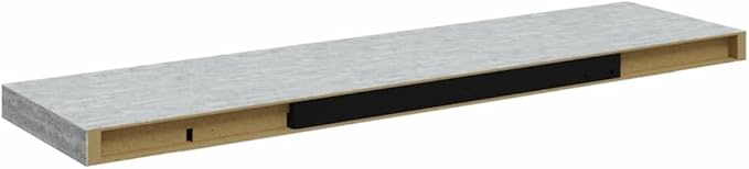 Set of 2 Floating Wall Shelves, 35.4 Inch Modern Rectangular MDF Display Ledge, Decorative Concrete Grey Storage Shelves for Living Room, Office, Books and Knick-Knacks