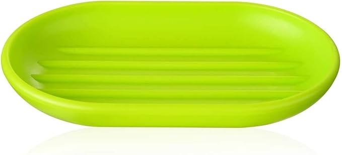 6 Pcs Plastic Bathroom Accessory Set Luxury Bath Accessories Bath Set Lotion Bottles, Toothbrush Holder, Tooth Mug, Soap Dish, Toilet Brush, Trash Can, Rubbish Bin (Green)