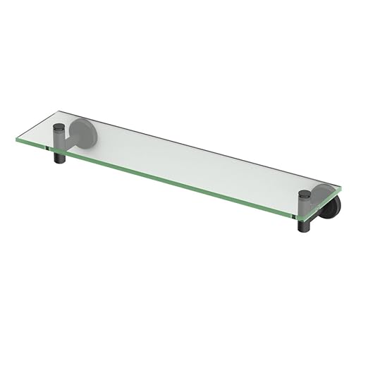 Gatco 4246MX Latitude II Glass Shelf, Matte Black, 20.13"W