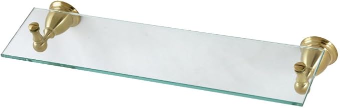 3.06 in. Heritage Bathroom Glass Shelf Brushed Brass