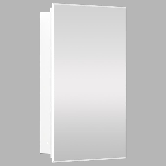20x30 Inch Bathroom Medicine Cabinet with Mirror, Rectangular Beveled Mirror Cabinet,Wall Mounted Metal Cabinet for Bathroom Toilet, Recess or Surface Mount