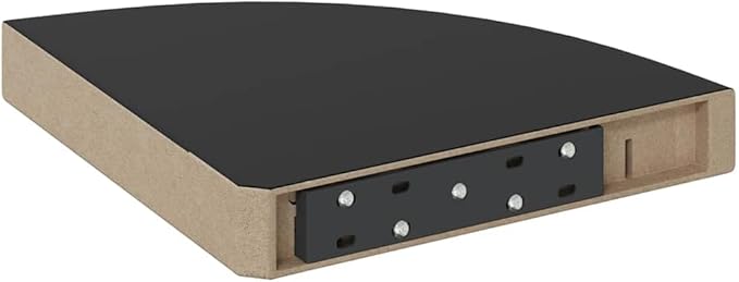 Floating Corner Shelf for Wall, High Gloss Black Modern Display Shelf, 9.8x9.8 Inches Honeycomb MDF with Invisible Mount, Holds 11 lbs for Bathroom, Living Room, Office Decor