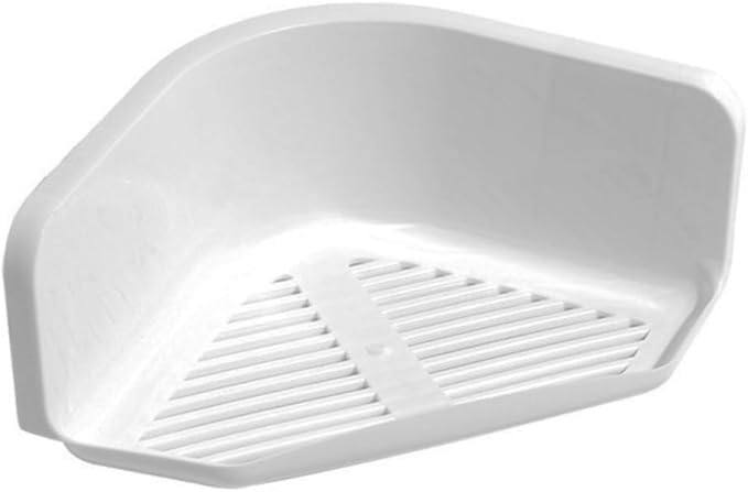OSALADI 1set Wall Mounted Corner Shelf No Punching Triangle Plastic Storage Rack for Bathroom Kitchen Grey White Durable Design for Organizing Toiletries Creams and More 2pcs