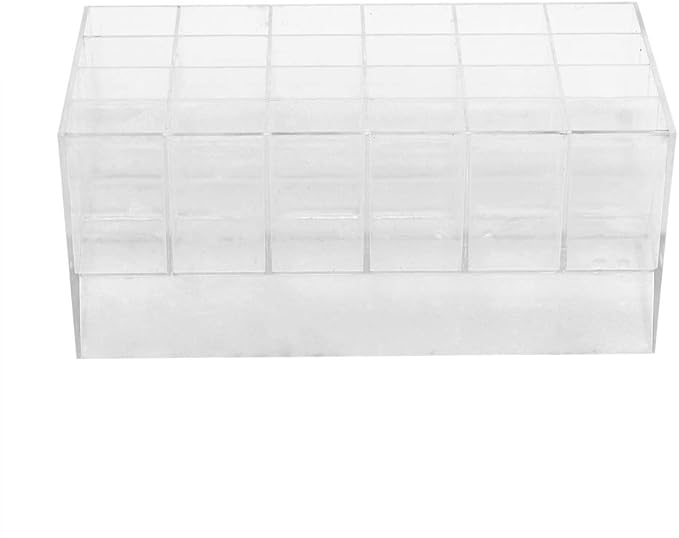 24 Slots Lipstick Organizer for Drawer, Clear Acrylic Lip Gloss Holder Organizer Nail Polish Display Case for Vanity, Nail Salon, Pop Up Shop, 5.7 x 3.7 x 2.9in