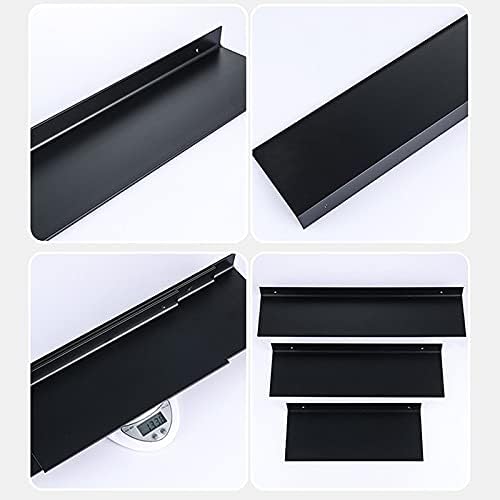 ZTBH Bathroom Divider Punch-Free Black/White Space Bathroom Shelves, Single Tier Bathroom Rack Bathroom Hardware Sets (Color : 40cm(Black))