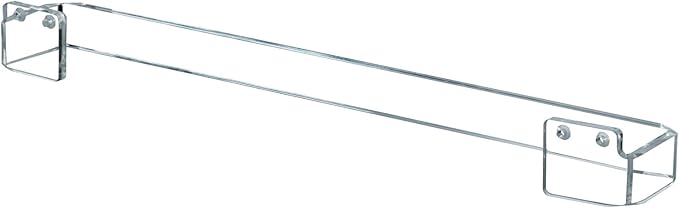 MyGift 18 Inch Wall Mounted Towel Holder Bar for Bathroom, Bath Towel Rack, Hand Towel Holder, Minimalist Transparent Floating Hanger Rail, Premium Clear Acrylic