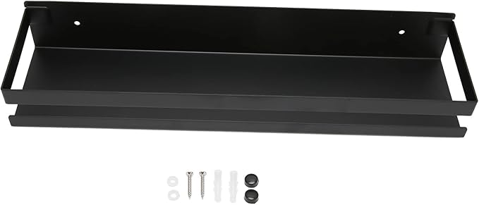 Bathroom Rack Set, Black less Steel Shelf, No Dril Inlation, L Storage Space with S Adhesive, f Bathroom Shelf for Hotel Home Dormi
