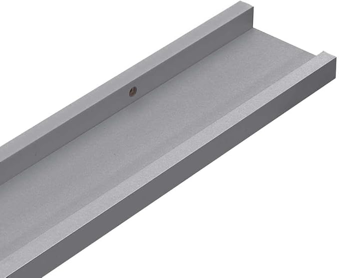 Floating Picture Ledge Shelves Set of 2, 23.6 Inch Wall Mounted Display Shelf for Photos, Art, and Decor, Modern Grey MDF Storage Organizers for Living Room Bedroom