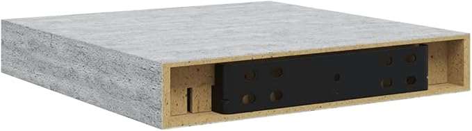 Set of 2 Floating Wall Shelves, Modern Concrete Grey MDF Shelving for Bedroom, Living Room, and Office, Minimalist Display Ledge for Books and Decor, Easy Installation