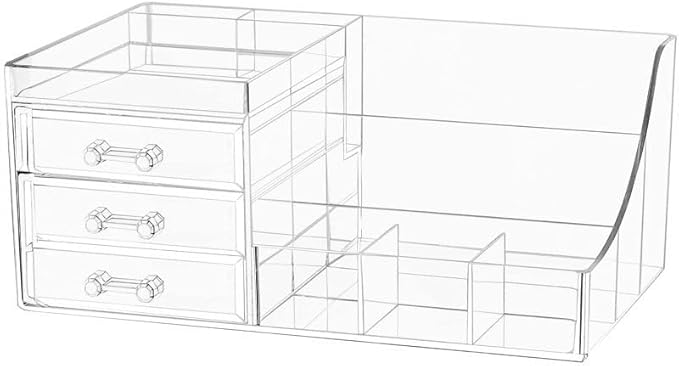 Transparent Acrylic Cosmetic Makeup And Jewelry Storage Box -Storage Plastic Cases -Great For Bathroom