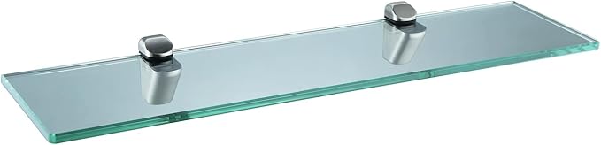 XVL Tempered Glass Shelf Bathroom 20 Inches Wall Mount Rectangular Shelves,Brushed GS3003AM-2