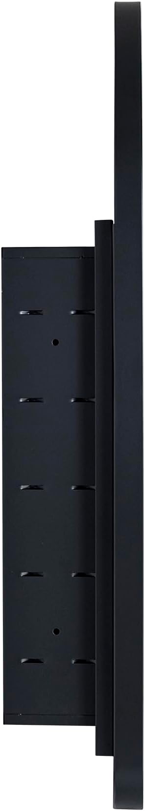 Matt Black Arched Recessed Bathroom Medicine Cabinet with Mirror Stainless Steel Metal Framed Rectangular Bathroom Cabinet with Mirror 20x30''
