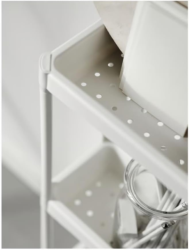home stuff 4 Tier Bathroom Shelf,Bathroom Rack, Shelves Organizer, for Laundry Pantry Kitchen Narrow Places, Rolling Utility Shelf for Small Spaces, Corner Areas & Tight Places Size 40x15