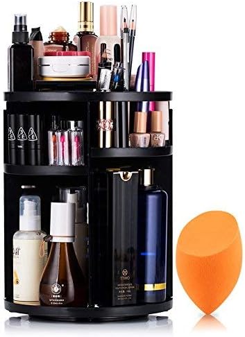 Mokaro 360 Degree Rotating Makeup Organizer for Mothers Day Gifts Extra Large Capacity Adjustable Multifunctional Cosmetic Storage Box for Skin Care Products Makeup Sponges