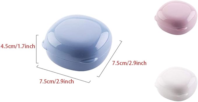 WFF Travel Soap Box, Portable, Waterproof Drain with Lid, Sealed Design, Save Space(Set of 2) (Color : A, Size : S)