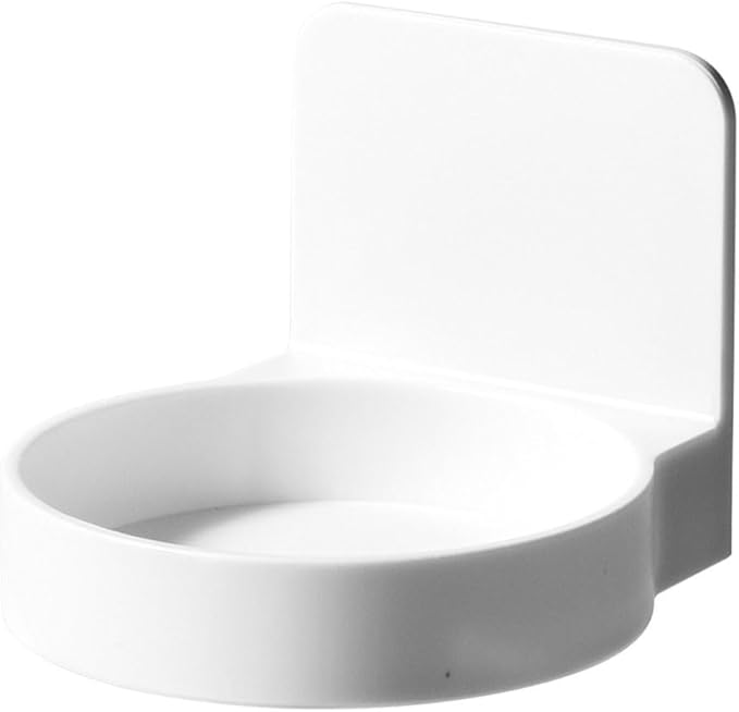 Lurrose Wall Storage Rack White Bathroom Shelf Suction Mount Organizer for Toiletries Space-Saving Bathroom Accessory for Kitchen and Bedroom No Drilling Damage