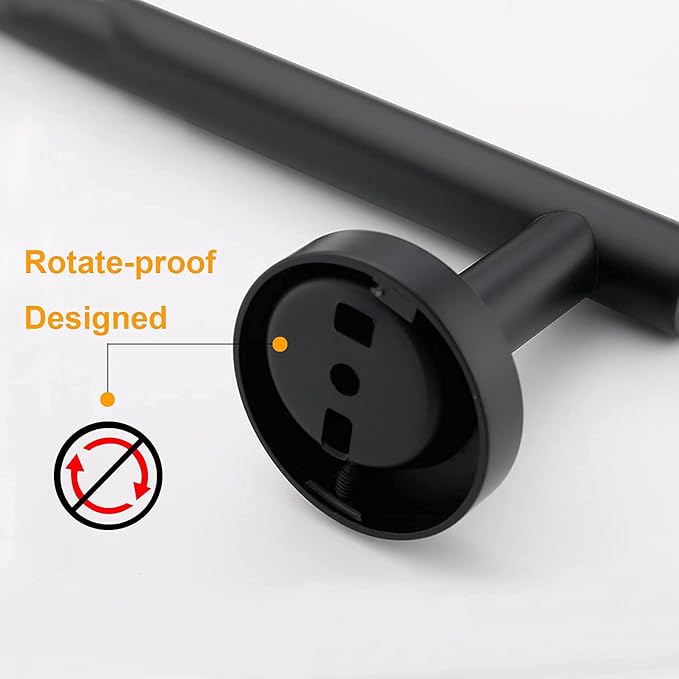 Nolimas Matte Black Bath Hand Towel Bar Single Bars Towel Rack Rod Classic Wall Mounted Stainless Steel Bathroom Towel Bar Toilet Kitchen Towel Shelf Single Layer,12inch