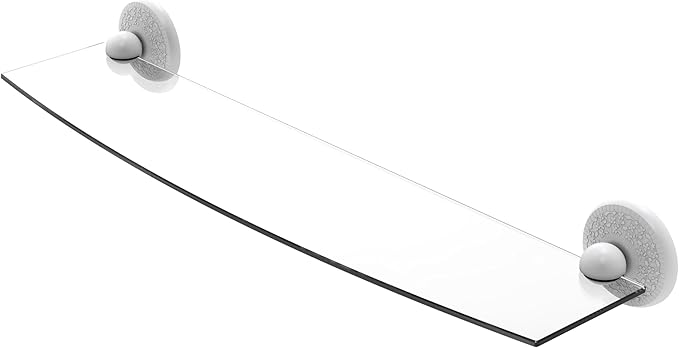 Allied Brass MC-33/24-WHM Monte Carlo Collection 24 Inch Glass Shelf, Matte White