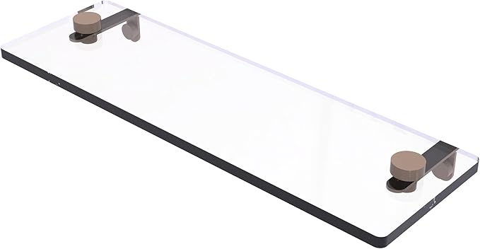 Allied Brass NS-1/16-SHB 16 Inch Glass Vanity Shelf with Beveled Edges, Shaded Beige