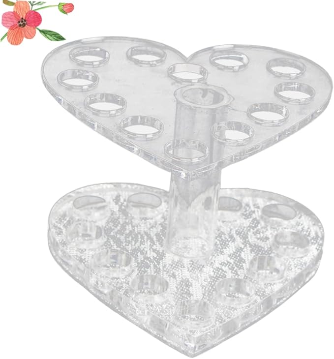 1pc Cosmetic Brush Holder Manicure Pen Holder Paint Brush Display Stand Makeup Pen Stand Makeup Brush Rack Nail Pen Stand Gold Pen Holder Stand for Nail Pen Nail Brush Heart-shaped