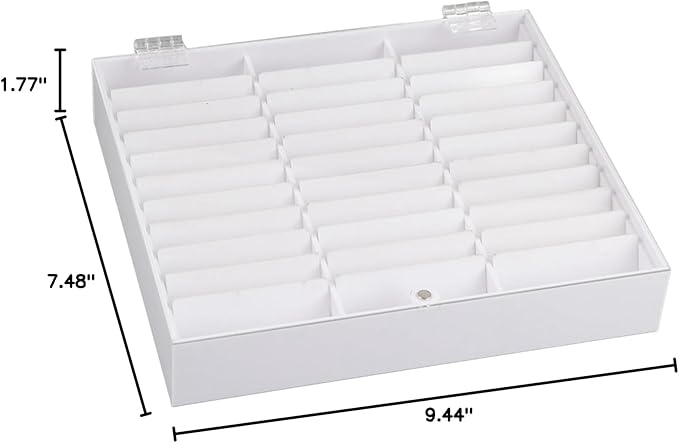 Sonew Nail Art Tips Display Box, Empty Nail Tips Storage Box Fake Nail Display Case Nail Tips Organizer Holder Nail Decoration Container(White)