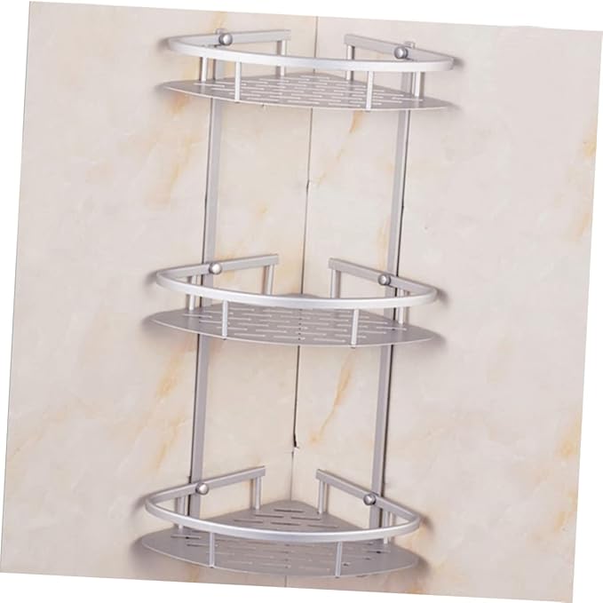 MAGICLULU Aluminum Triangle Single Layer Shelf Bathroom Hanging Corner Accessory Space Saving Organizer for Toiletries and Items Easy to Clean and