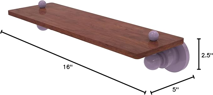 Allied Brass AP-1-16-IRW-LVN Astor Place Collection 16 Inch Solid IPE Ironwood Shelf, Lavender