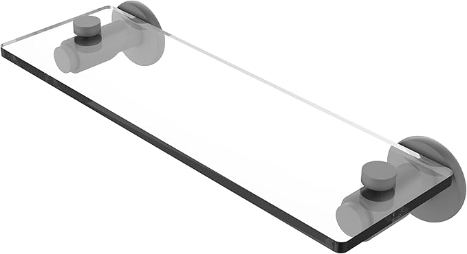 Allied Brass TR-1/22-GYM Tribecca Collection 22 Inch Glass Vanity Beveled Edges Shelf, Matte Gray