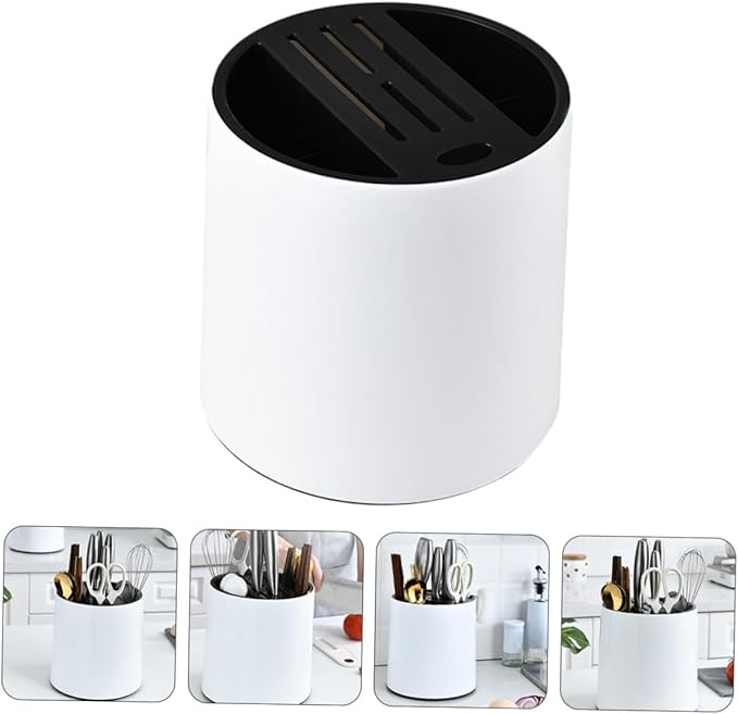 Glass Shelf for Bathroom ,Glass Aluminum,Multi-Compartment Cutlery Kitchen Knife Storage Rack Easy Drainage Plastic Material