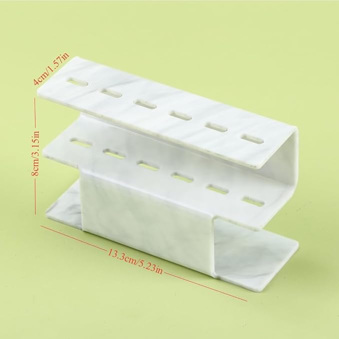Acrylic Tweezers Holder, 6 Holes Tweezers Stand Display Organizer for Eyelash Extension Supplies Accessories Grafting Beauty Tools (6 Holes Marble White)