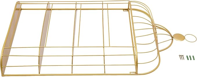 Wall-Mounted Nail Polish Racks, 6-Tier Metal Makeup Display Wall Shelf Storage Organizer for Home Spa Nail Salon Perfume Lipstick Cosmetic (Gold)