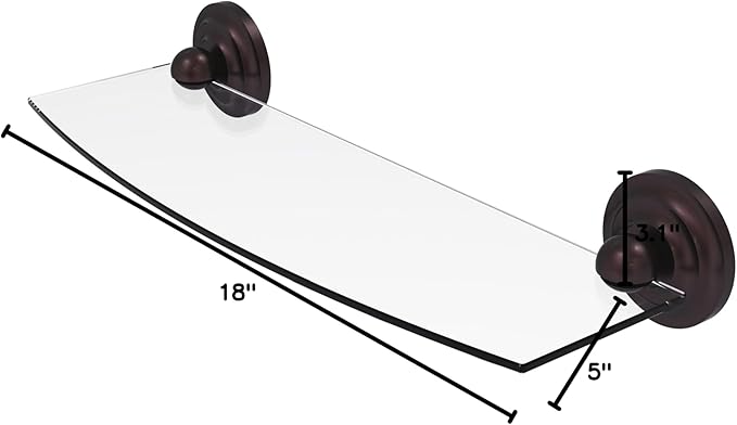 Allied Brass R-33/18-ABZ R 33 Regal Collection Inch Glass Shelf, 18 Inch, Antique Bronze