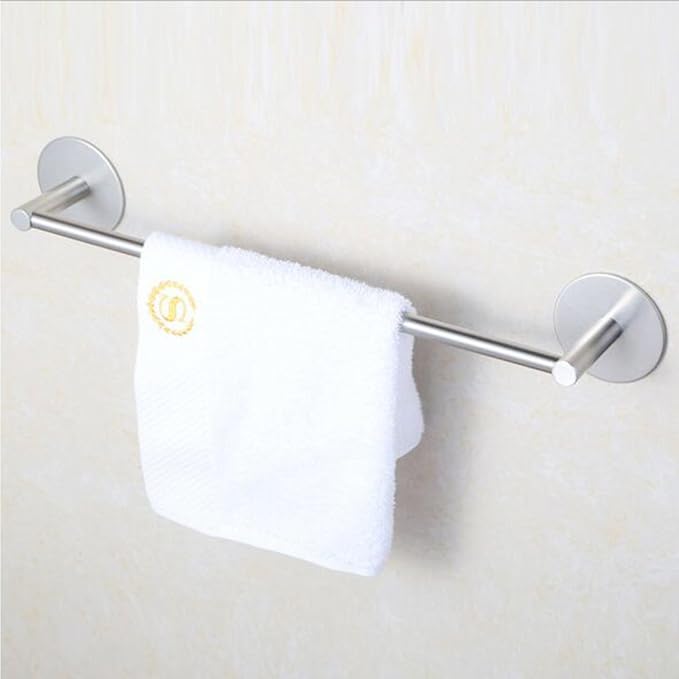 SUS304 Stainless Steel Towel Bar for Bathroom, Strong 3M Self Adhesive Hand Towel Bar Heavy Duty Wall Mount Towel Rack RV Towel Holder Brushed Nickel,16''