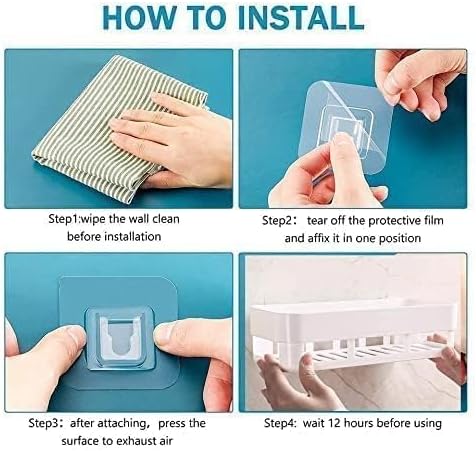 Plastic Bathroom Accessories, Bathroom Rack, Bathroom Shelf Organizer, Wall Mounted Shelf, Bathroom Hardware & Accessories, Storage Racks (2 Pcs Plastic White Shelf)