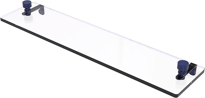 Allied Brass FT-1/22-MBL Foxtrot 22 Inch Glass Vanity Shelf with Beveled Edges, Mediterranean Blue